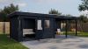 Lugarde Select Modern tuinhuis met overkapping Zutphen 388x300cm + 400cm - Zwarte olie
