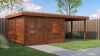 Lugarde Select Modern tuinhuis met overkapping Almere 388x388cm + 300cm - Bruine olie