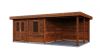 Lugarde Select Modern tuinhuis met overkapping Almere 388x388cm + 300cm - Bruine olie