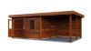 Lugarde Select Modern tuinhuis met overkapping Almere 388x388cm + 300cm - Bruine olie