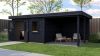 Lugarde Select Modern tuinhuis met overkapping Almere 388x388cm + 300cm - Zwarte olie