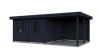Lugarde Select Modern tuinhuis met overkapping Almere 388x388cm + 300cm - Zwarte olie