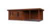 Lugarde Select Modern tuinhuis met overkapping Amstelveen 388x388cm + 400cm - Bruine olie