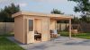 Lugarde Select Modern tuinhuis met overkapping Vught 250x250cm + 300cm - Onbehandeld