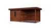Lugarde Select Modern tuinhuis met overkapping Vught 250x250cm + 300cm - Bruine olie