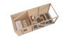 Lugarde Select Modern tuinhuis met overkapping Dordrecht 250x250cm + 400cm - Onbehandeld
