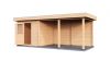 Lugarde Select Modern tuinhuis met overkapping Dordrecht 250x250cm + 400cm - Onbehandeld