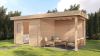 Lugarde Select Modern tuinhuis met overkapping Tilburg 300x250cm + 300cm - Onbehandeld