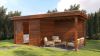 Lugarde Select Modern tuinhuis met overkapping Tilburg 300x250cm + 300cm - Bruine olie