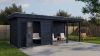 Lugarde Select Modern tuinhuis met overkapping Apeldoorn 300x250cm + 400cm - Zwarte olie