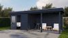 Lugarde Select Modern tuinhuis met overkapping Apeldoorn 300x250cm + 400cm - Zwarte olie