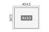 plattegrond Biohort pergola wit 4 x 3,5