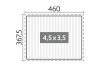 Plattegrond Biohort pergola donkergrijs 4,5 x 3,5 meter