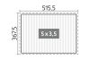 Plattegrond biohort pergola wit 5 x 3,5 meter