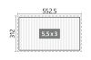 plattegrond biohort lamellen overkapping van 5,5 x 3 meter