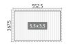 Plattegrond Biohort pergola wit met afmeting 5,5 x 3,5 meter