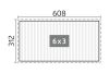 Plattegrond Biohort aluminium pergola met afmeting 6 x 3 meter