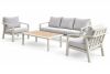 Loungeset met aluminium wit frame en witte kussens