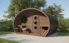Interflex Barrelsauna Oval 300 410x243 cm 42 mm vuren blank