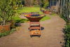 BBQ Plancha Grill Maestro XXXL Ø100cm Cortenstaal - Met Grote wielen en houtopslag