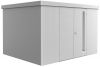 Biohort Metalen tuinhuis Neo - Dubbele deur - Zilver - 3D (348x292 cm)
