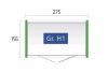 Metalen berging Highline H1 275x155x222 cm plattegrond