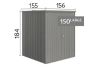 Biohort metalen tuinkast 150 LARGE kwartsgrijs 156x155x184 cm