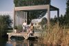 Pergola - Donkergrijs - Zilver Metallic Lamellen - 350x300 cm