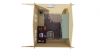 Tuindeco Bjorn Blokhut 300x260 cm + luifel 80 cm 28 mm red class wood honing geïmpregneerd