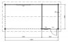 Blokhut Aevy (met overkapping) - 650x300 cm plattegrond