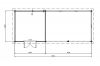 Lugarde Blokhut BP89b 750x300 cm - 44 mm - plattegrond
