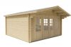 Blokhut Blackpool 440x340 cm met luifel- Red class wood