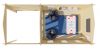 Tuindeco Skeg Blokhut 420x340 cm + luifel 280 cm 44 mm vuren red class wood geïmpregneerd
