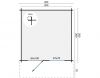 Blokhut Bo 300x300 cm + luifel 70 cm - Red class wood geïmpregneerd