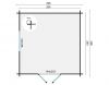 Tuindeco Bodine Blokhut 300x300 cm 28 mm vuren grijs geïmpregneerd