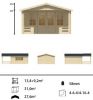 Blokhut Bolton 440x340 cm + luifel 200 cm - Red class wood geïmpregneerd