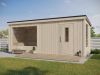 Interflex Carel XL Buitensauna 600x225 cm 18 mm vuren blank