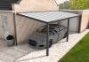 Carport Velvetline antraciet - Polycarbonaat dak - 300x700 cm