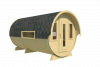 Camping barrel 4.46 Royal Deluxe - 222x423 cm - inclusief dakshingles - thermisch gemodificeerd hout