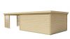 Blokhut Casper 500x400 cm + luifel 400 cm - Red class wood geïmpregneerd