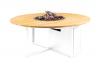 Cosiloft 120 rond wit/teak 120x120x50 cm