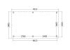 Bouwpakket aanbouwveranda 701,5x390,5 cm links fijnbezaagd Douglas