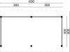 DIY plat dak Dalfsen B600xD300xH262 cm plattegrond