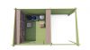 Tuindeco Dora Blokhut 300x300 cm + luifel 200 cm 28 mm vuren groen geïmpregneerd