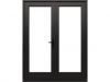 Stapeldorpeldeur - dubbel - 2x deur 83,4x216,9 + kozijn 178x226,3 cm - zwart (incl. DTS en deurbeslag)