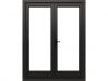 Stapeldorpeldeur - dubbel - 2x deur 83,4x216,9 + kozijn 178x226,3 cm - zwart (incl. DTS en deurbeslag)