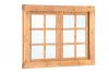 Douglas uitzetraam 6-ruits dubbel 125,2x90 cm buitenmaat incl. 2 soorten roedes, RVS raambeslag en tochtrubber