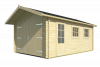 Garage Geir 360x537 cm inclusief dubbelglas - Honing geïmpregneerd
