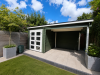 Outdoor Life Helena Blokhut 492,2 x 254 cm 28 mm vuren Green Grey-Wit gecoat