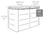 Biohort metalen tuinhuis HighBoard 200x84x127 cm zilvergrijs
